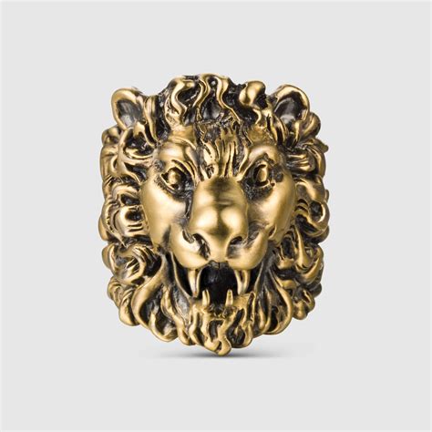 gucci necklace mens lion|female gucci lion ring.